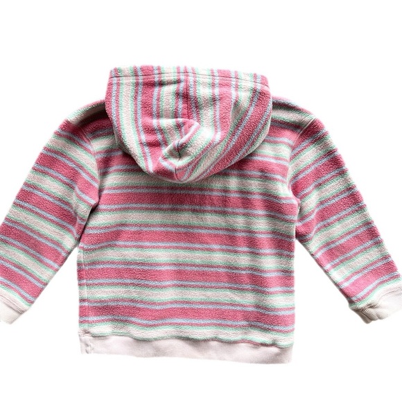 Gap Girls Pink Striped Fleece Pullover Sweatshirt Size 4-5 - Picture 3 of 5